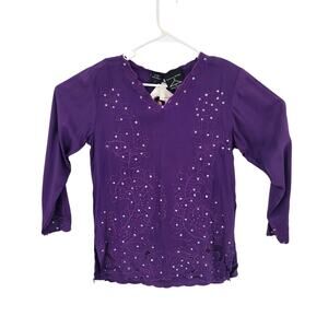 Shopping with Anthony Women’s Top Tunic Embroidered Sequined Long Sleeve Size S